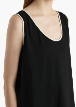 Khaite T-Shirts & Tanks-Longo Top in Cream and Black