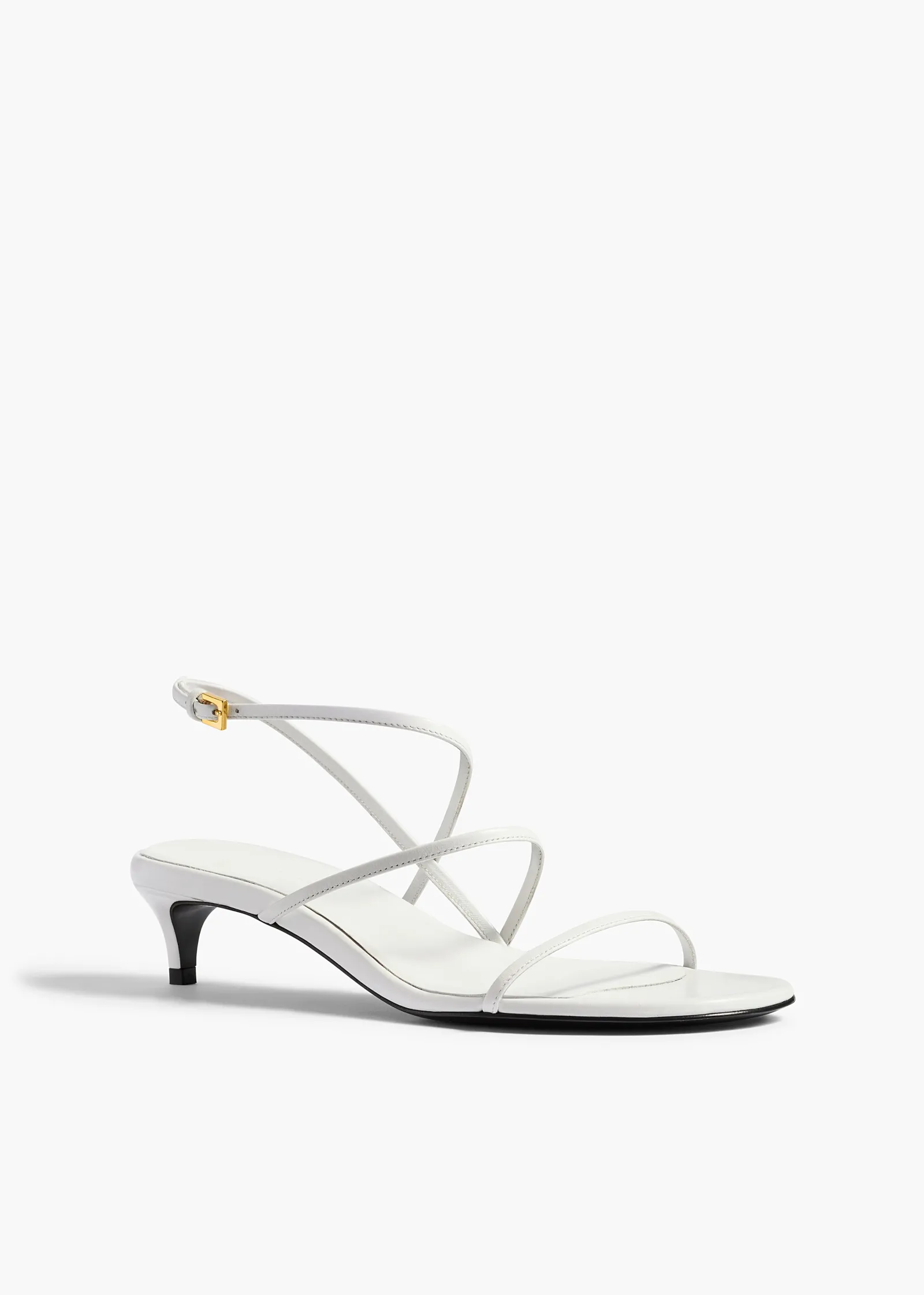 Khaite Pumps|Sandals-Loop Kitten Heel Sandal in Chalk Leather