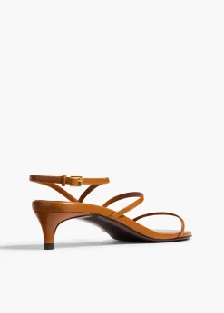 Khaite Pumps|Sandals-Loop Kitten Heel Sandal in Cuoio Leather