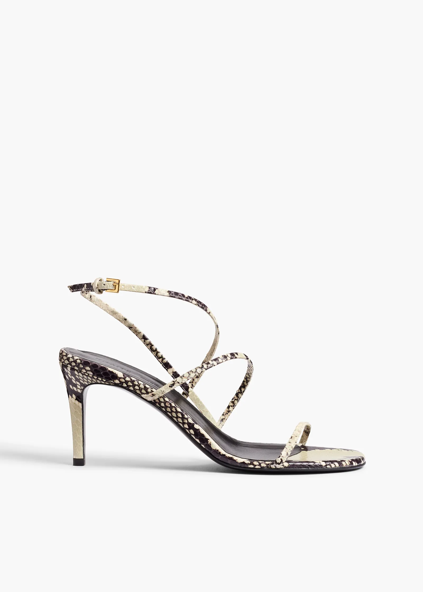 Khaite Pumps|Sandals-Loop Sandal in Natural Python-Embossed Leather