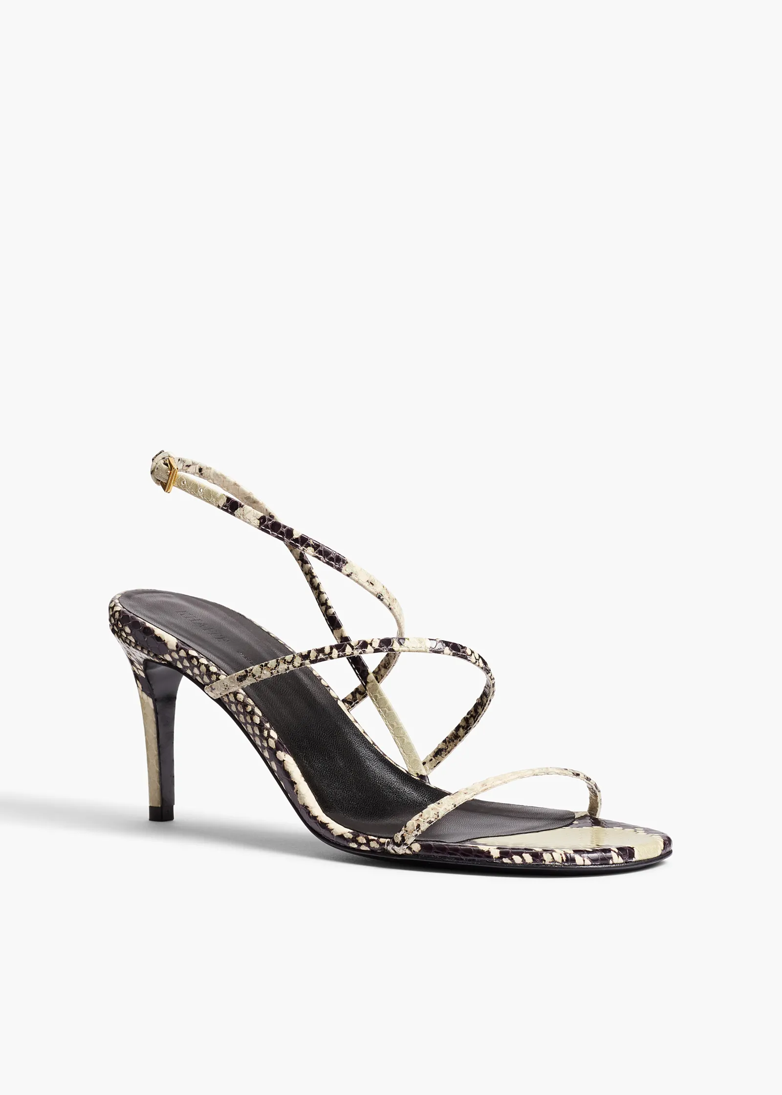 Khaite Pumps|Sandals-Loop Sandal in Natural Python-Embossed Leather