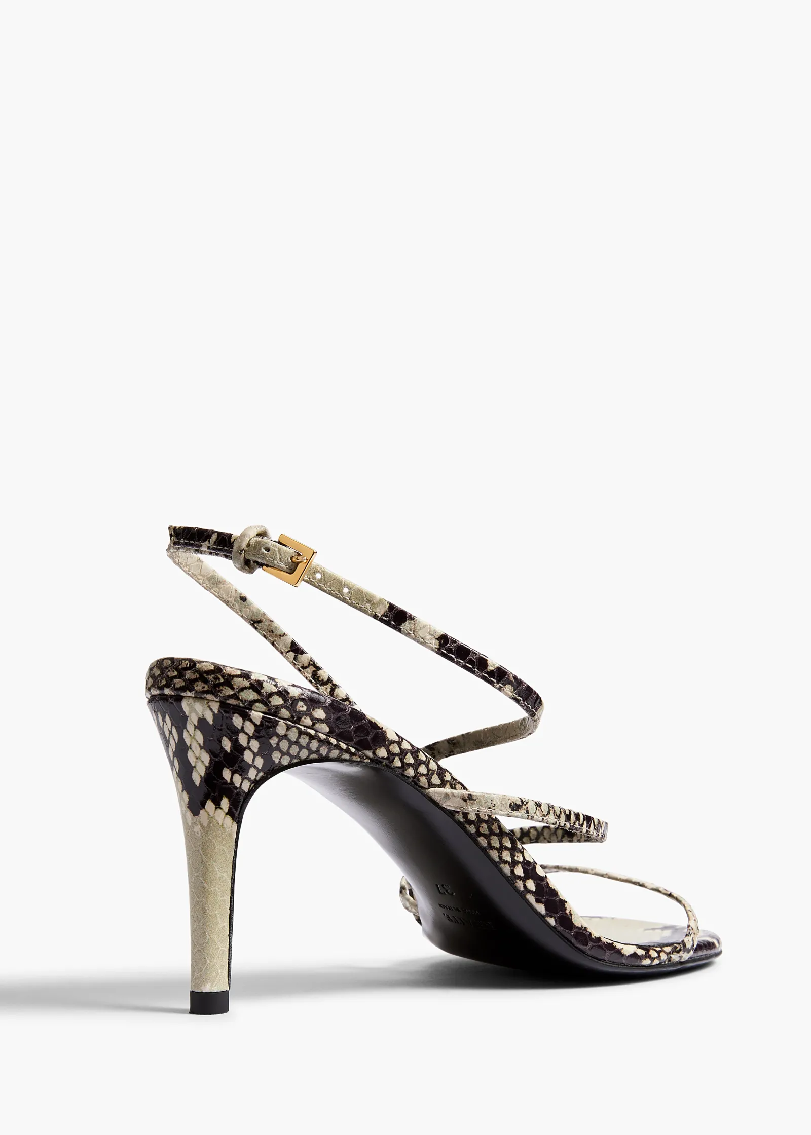 Khaite Pumps|Sandals-Loop Sandal in Natural Python-Embossed Leather