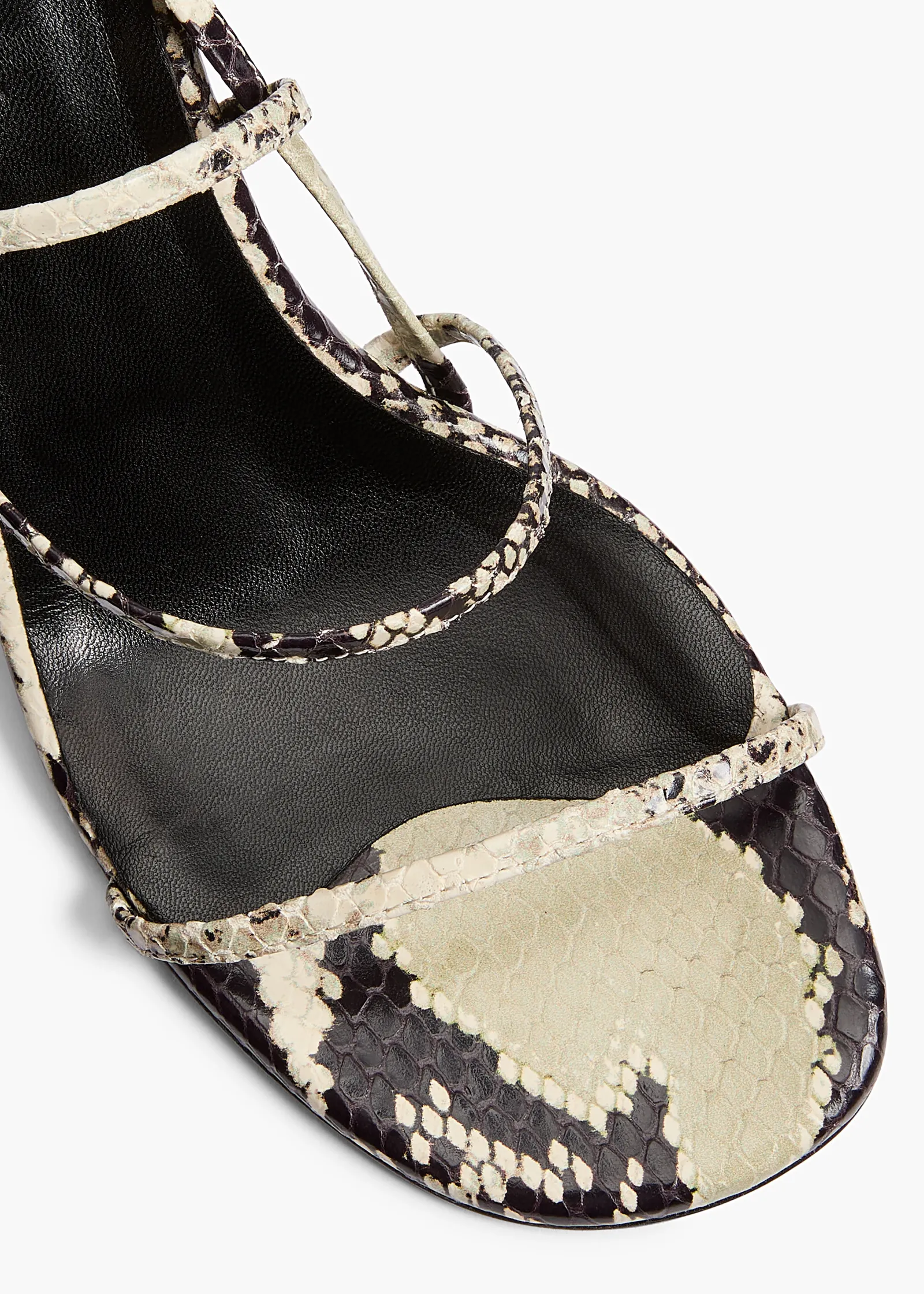 Khaite Pumps|Sandals-Loop Sandal in Natural Python-Embossed Leather