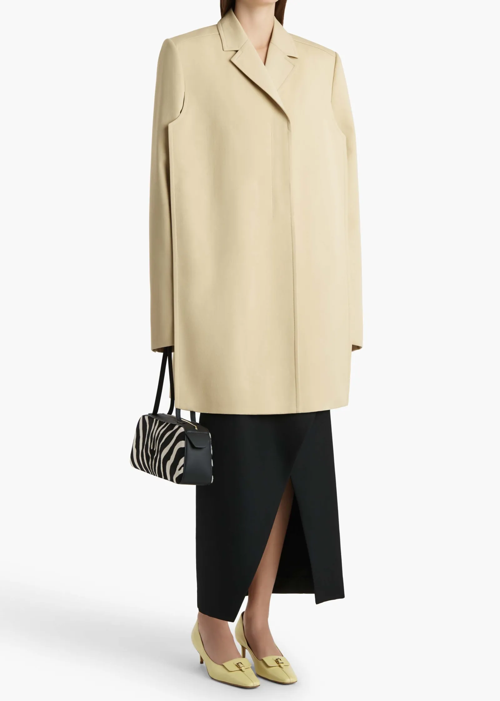 Khaite Leather|Outerwear & Coats-Lorel Coat in Natural