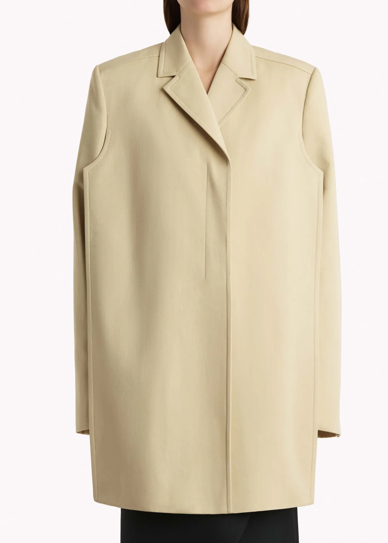 Khaite Leather|Outerwear & Coats-Lorel Coat in Natural
