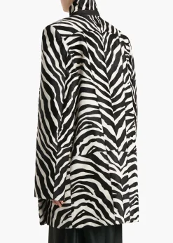 Khaite Leather|Outerwear & Coats-Lorel Coat in Zebra Print Haircalf