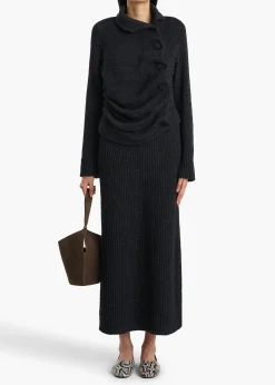 Khaite Knitwear-Lorrai Cardigan in Black