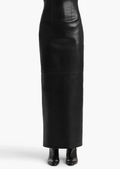 Khaite Skirts & Shorts|Leather-Loxley Skirt in Black Leather