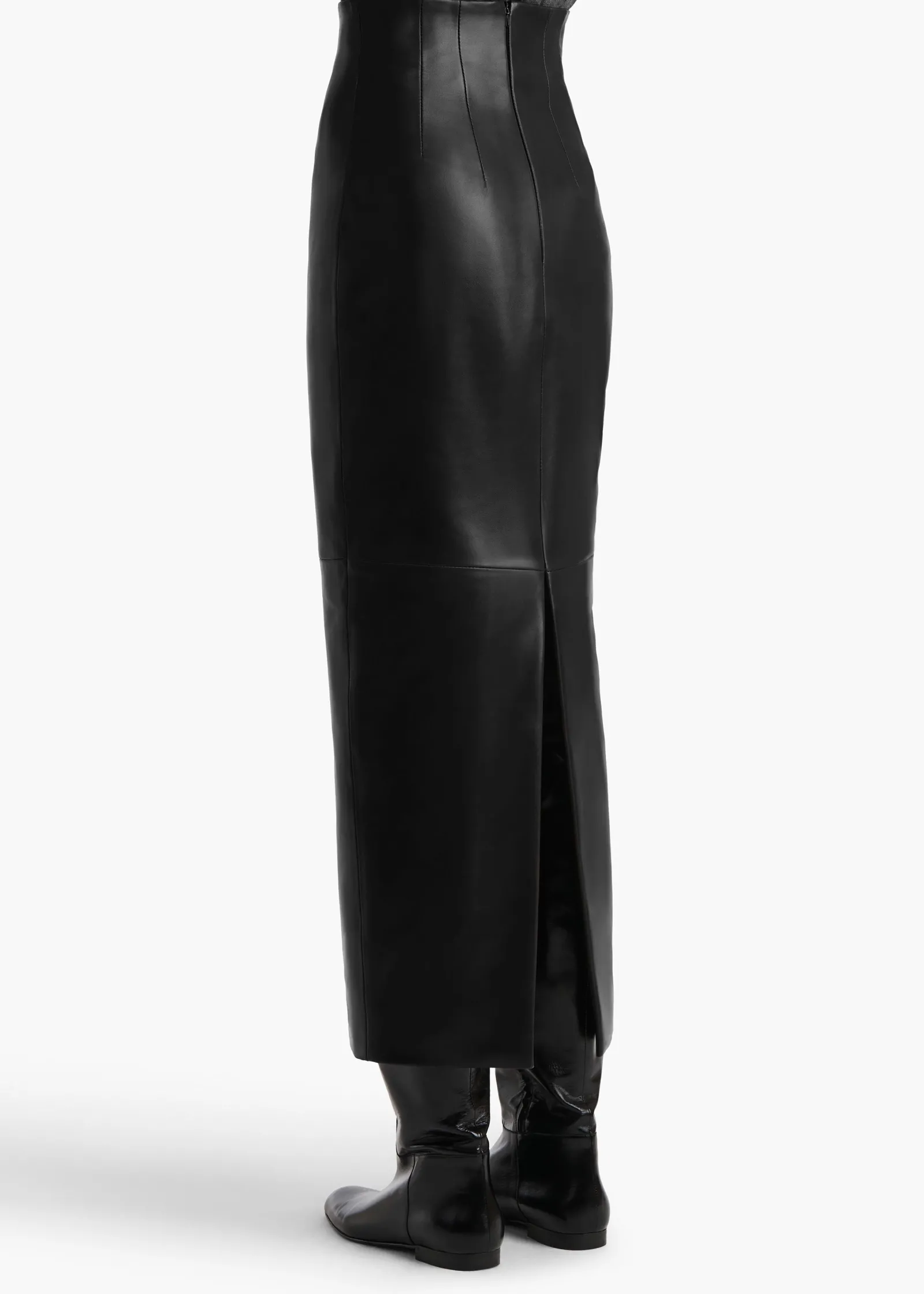 Khaite Skirts & Shorts|Leather-Loxley Skirt in Black Leather