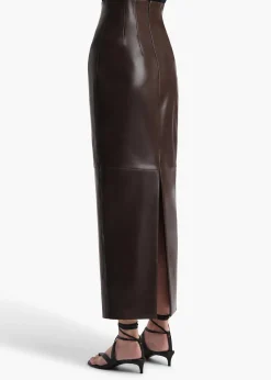 Khaite Skirts & Shorts|Leather-Loxley Skirt in Mud Leather