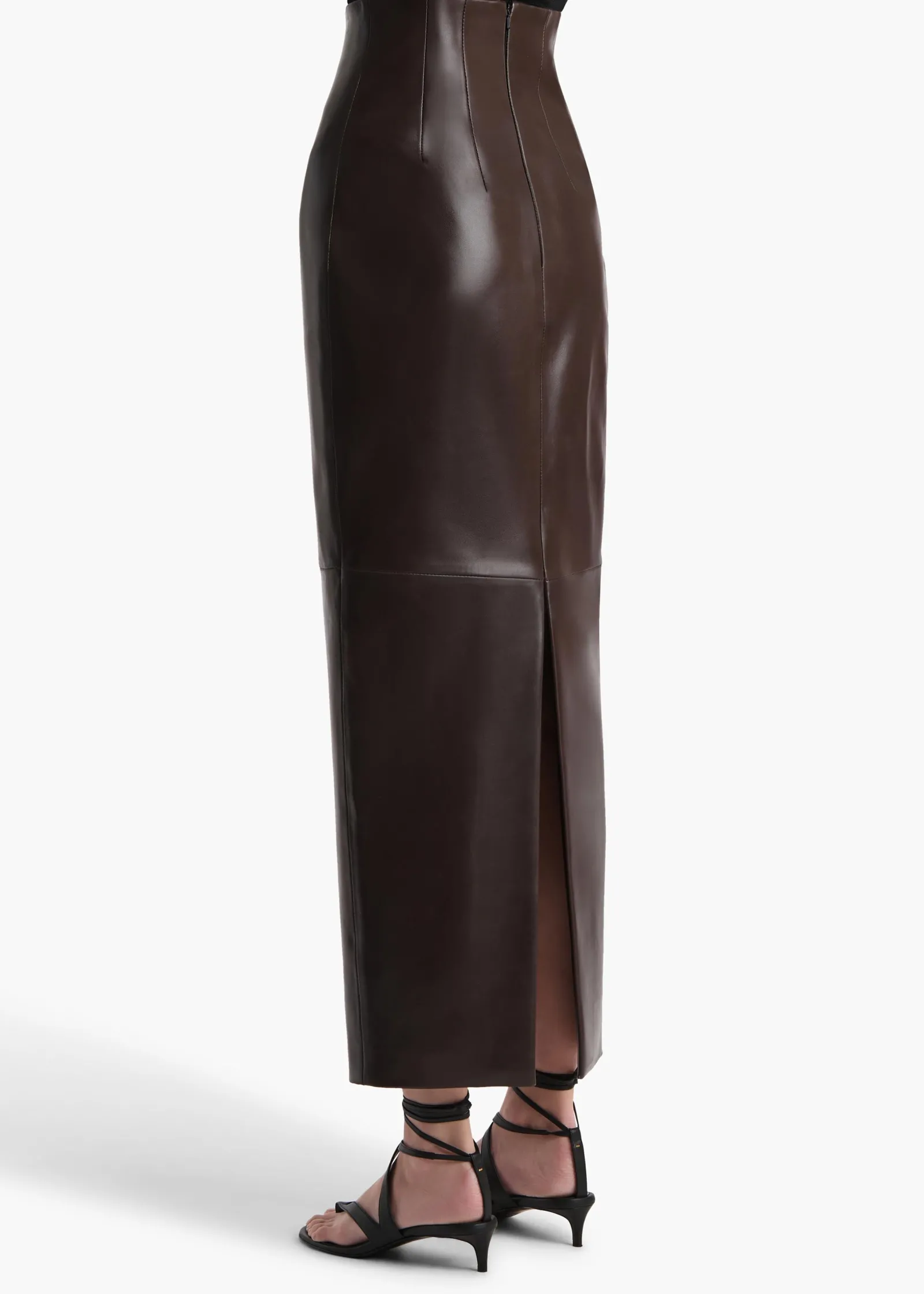 Khaite Skirts & Shorts|Leather-Loxley Skirt in Mud Leather