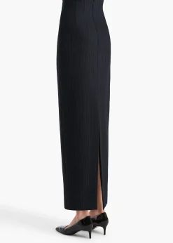 Khaite Skirts & Shorts-Loxley Skirt in Navy and White Stripe