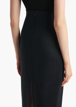Khaite Skirts & Shorts-Loxley Skirt in Navy and White Stripe