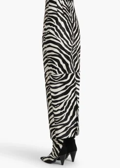 Khaite Skirts & Shorts|Leather-Loxley Skirt in Zebra Print Haircalf