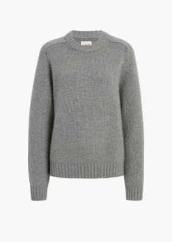 Khaite Knitwear-Mae Sweater in Warm Grey