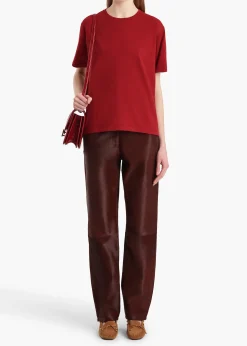 Khaite T-Shirts & Tanks-Mae T-Shirt in Crimson