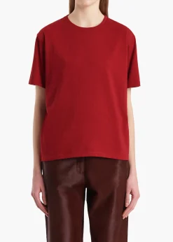 Khaite T-Shirts & Tanks-Mae T-Shirt in Crimson