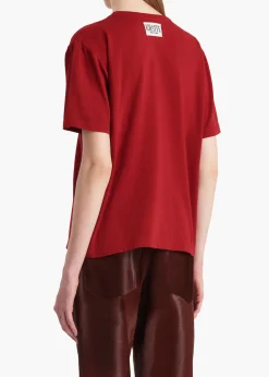 Khaite T-Shirts & Tanks-Mae T-Shirt in Crimson