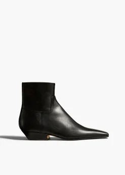 Khaite Boots-Marfa Ankle Boot in Black Leather