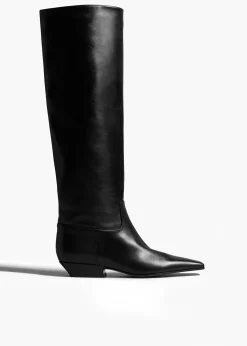 Khaite Boots-Marfa Knee-High Boot in Black Leather