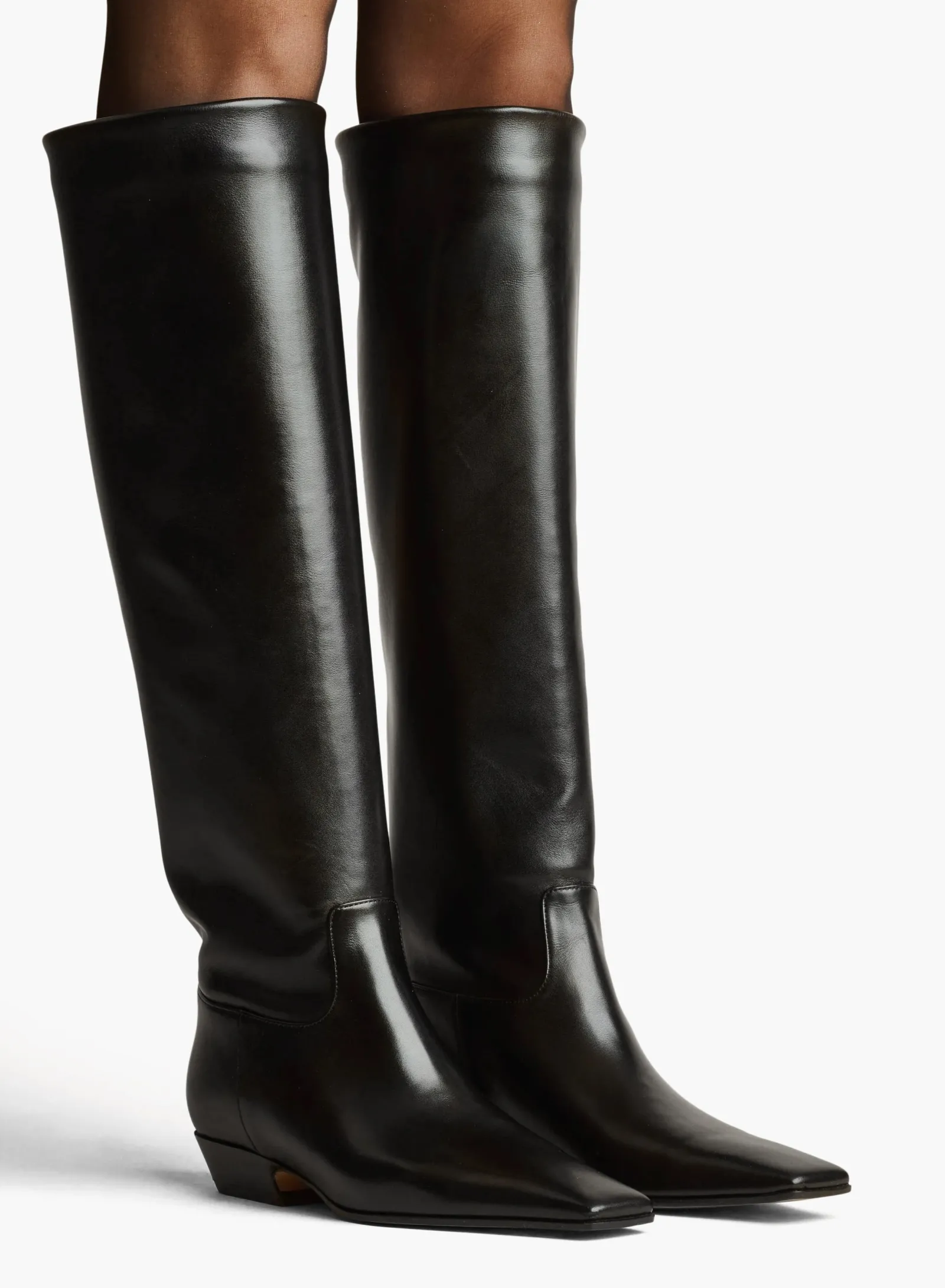 Khaite Boots-Marfa Knee-High Boot in Black Leather