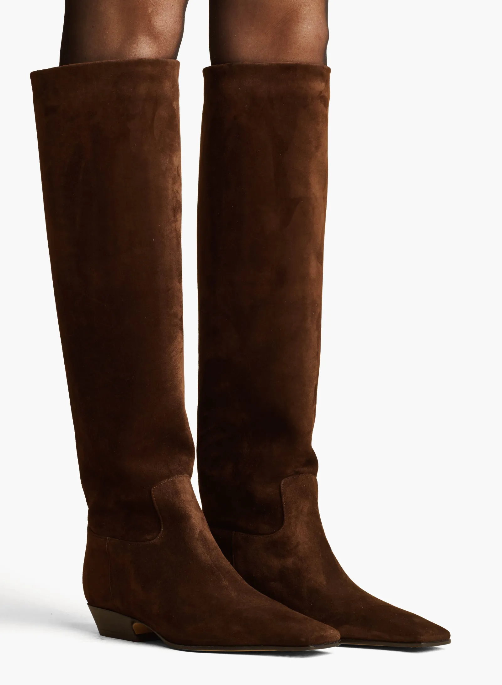Khaite Boots-Marfa Knee-High Boot in Coffee Suede