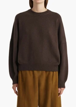 Khaite Knitwear-Margaux Sweater in Coffee