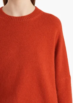 Khaite Knitwear-Margaux Sweater in Persimmon
