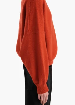 Khaite Knitwear-Margaux Sweater in Persimmon