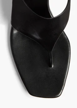 Khaite Mules|Sandals-Marlow Mule in Black Glazed Leather