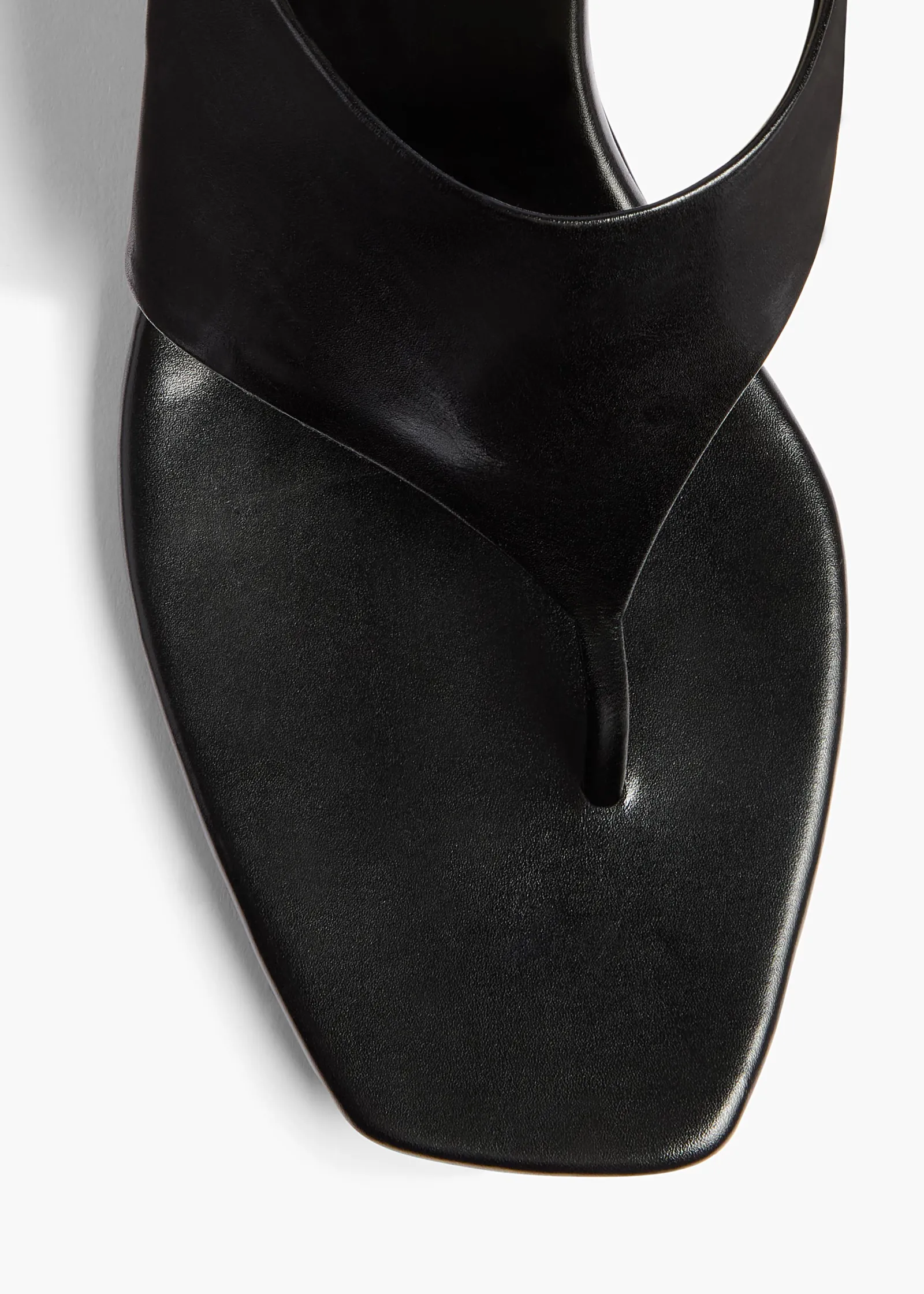 Khaite Mules|Sandals-Marlow Mule in Black Glazed Leather