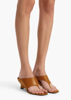 Khaite Mules|Sandals-Marlow Mule in Cuoio Glazed Leather