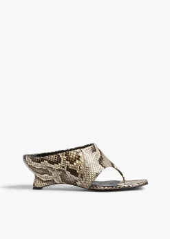 Khaite Mules|Sandals-Marlow Mule in Natural Python