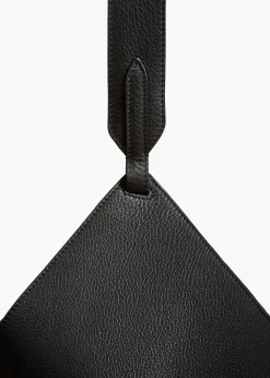 Khaite Totes-Medium Lotus Tote in Black Pebbled Leather