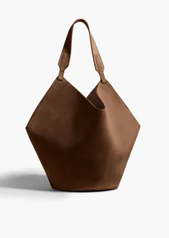 Khaite Totes-Medium Lotus Tote in Cedar Suede