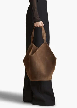 Khaite Totes-Medium Lotus Tote in Cedar Suede