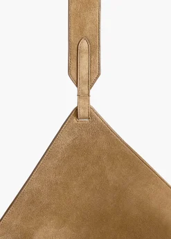 Khaite Totes-Medium Lotus Tote in Mud Suede