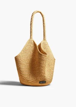 Khaite Totes-Medium Lotus Tote in Natural Raffia