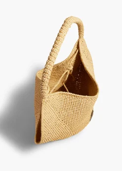 Khaite Totes-Medium Lotus Tote in Natural Raffia