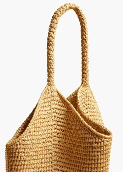 Khaite Totes-Medium Lotus Tote in Natural Raffia