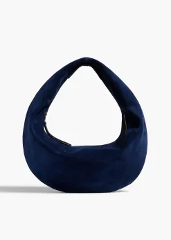Khaite Shoulder Bags-Medium Olivia Hobo in Midnight Suede