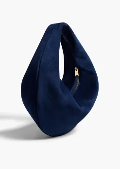 Khaite Shoulder Bags-Medium Olivia Hobo in Midnight Suede