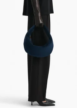 Khaite Shoulder Bags-Medium Olivia Hobo in Midnight Suede