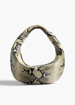Khaite Shoulder Bags-Medium Olivia Hobo in Natural Python-Embossed Leather