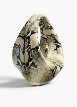 Khaite Shoulder Bags-Medium Olivia Hobo in Natural Python-Embossed Leather