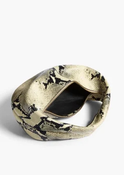 Khaite Shoulder Bags-Medium Olivia Hobo in Natural Python-Embossed Leather