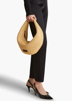 Khaite Shoulder Bags-Medium Olivia Hobo in Natural Raffia