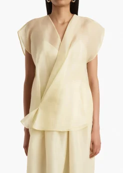 Khaite Shirts & Tops-Mer Top in Pale Yellow