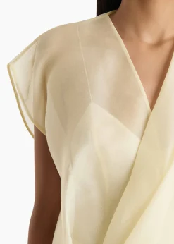 Khaite Shirts & Tops-Mer Top in Pale Yellow