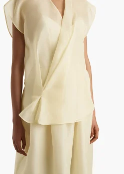 Khaite Shirts & Tops-Mer Top in Pale Yellow